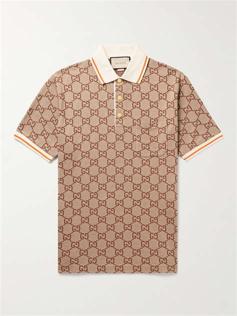 brown gucci shirt men|gucci lace polo shirt.